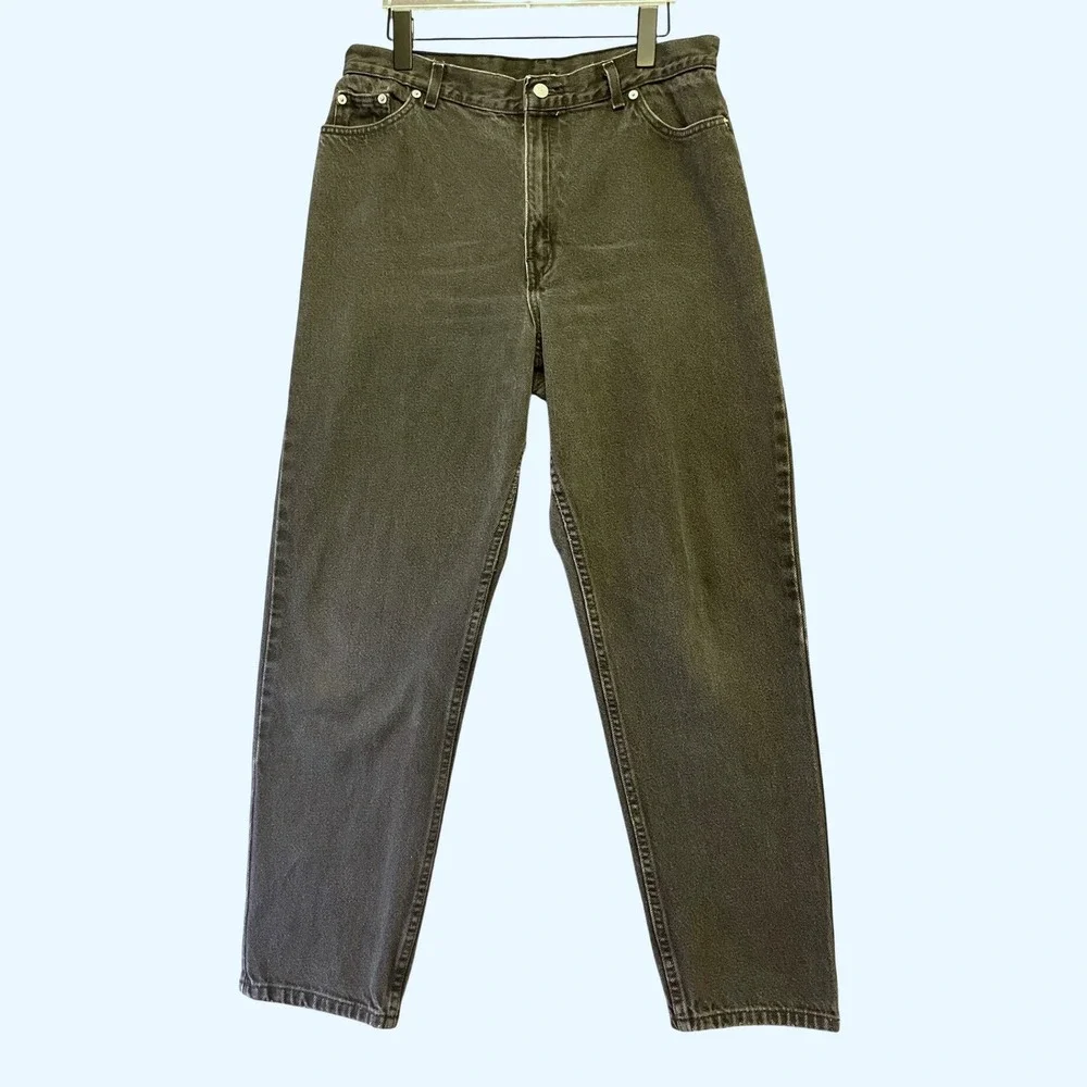 Vintage Faded Glory Relaxed Tapered Jeans 30x27 Faded Black Denim 90s‎ Grunge